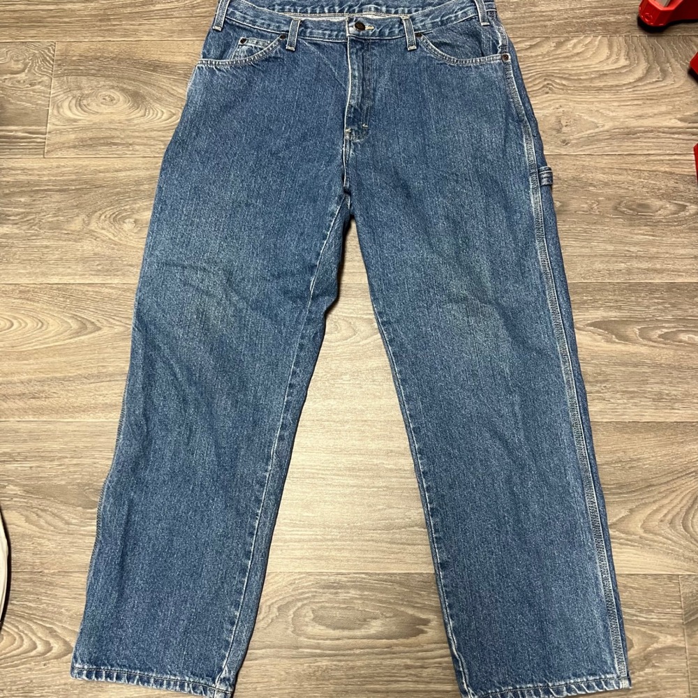 Dickies Carpenter Jeans Relaxed Cotton Fit Utility Denim‎ Pants Blue